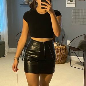 Tobi Leather Skirt